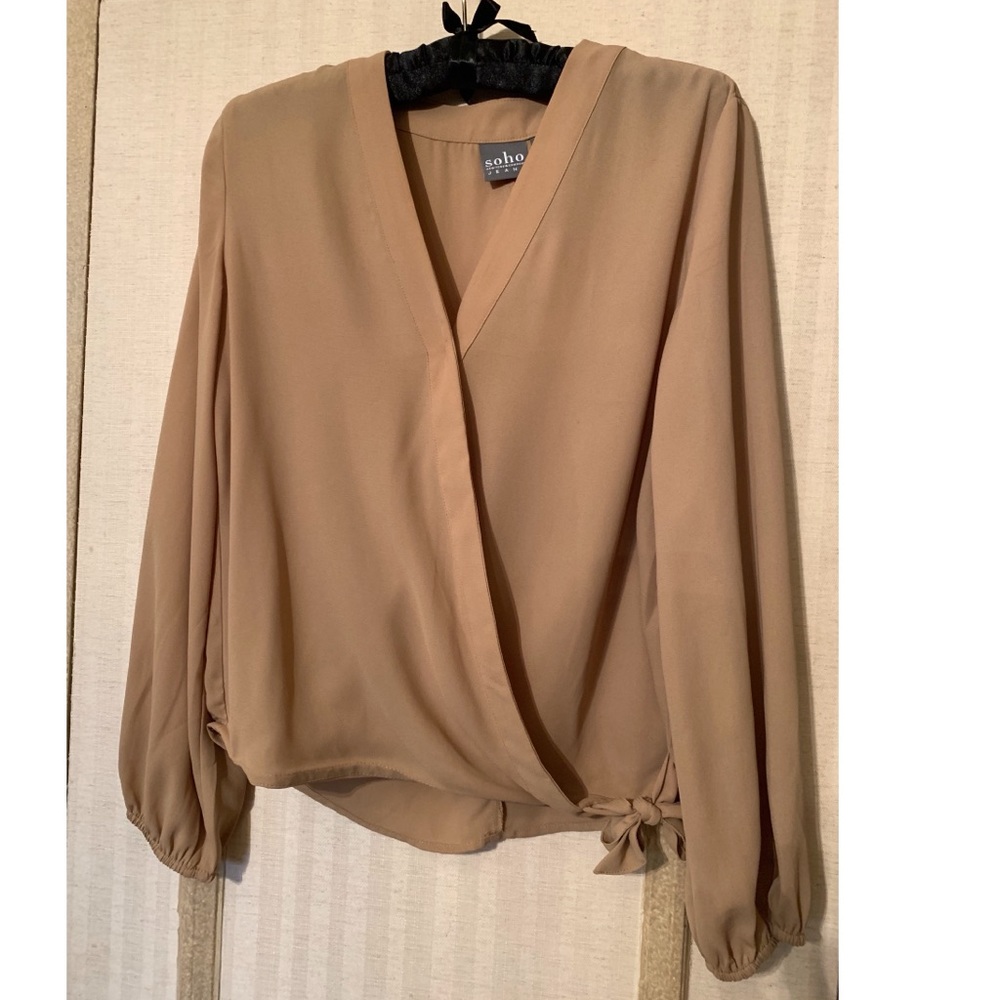 Camel/tan Crossover Blouse